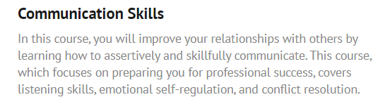 Course: Communication Skills